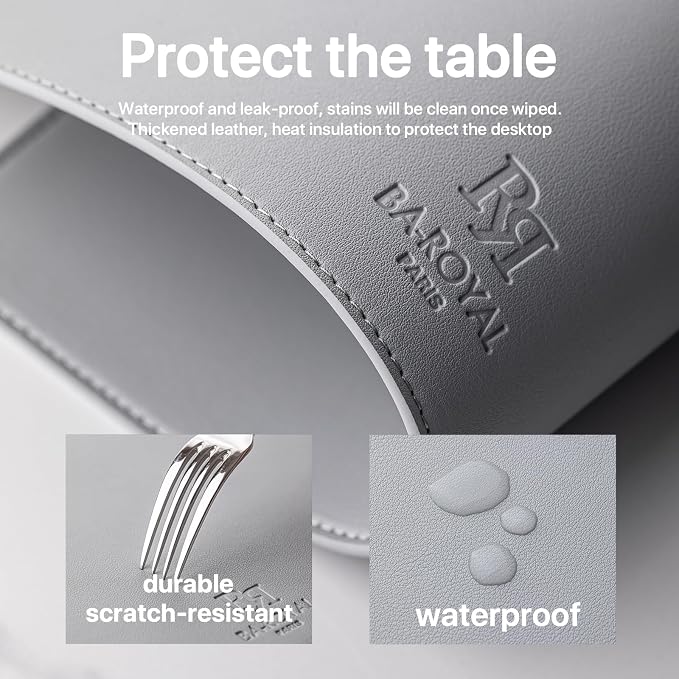 Faux Leather Placemats Set of 4 Vinyl Washable Wipeable Table Mats - Image 6