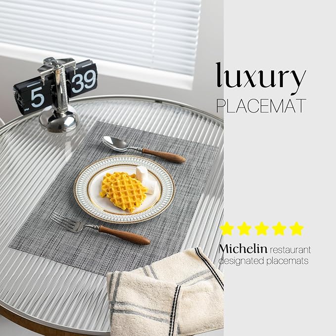 LEXMORE PlaceMats Set of 12 Vinyl/Plastic Woven Place Mats - Image 2