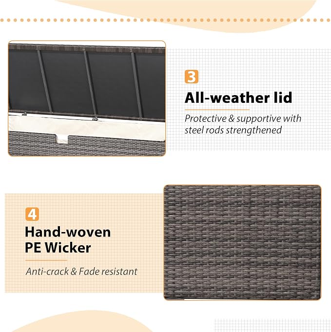 Super Patio Outdoor Patio Storage Box Waterproof, 120 Gallon Large Deck Box - Image 5