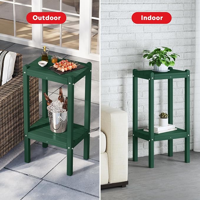 Costaelm Outdoor Side Table, 2-Tier Small Patio Coffee Tables - Image 6