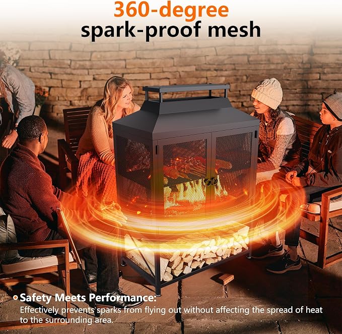 2-in-1 Metal Chiminea Fireplace - Image 6