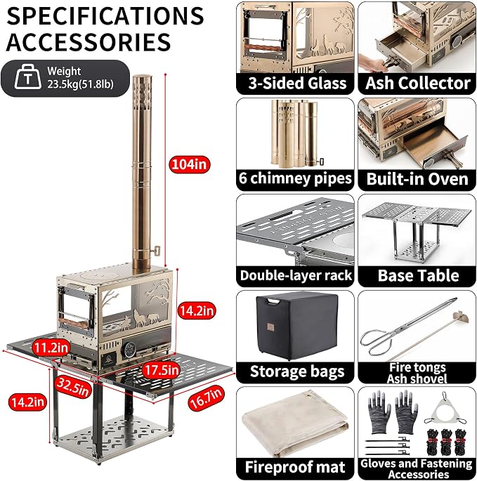 Heavy Duty M8 Wood Burning Stove - Image 9