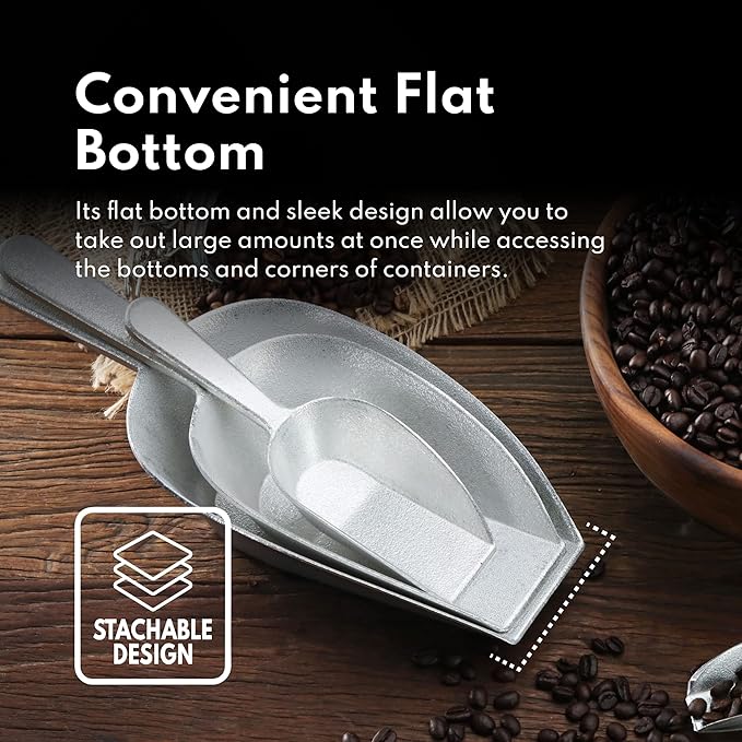 New Star Foodservice 34622 Cast Aluminum Flat Bottom Utility Scoop, Extra Small - Image 8
