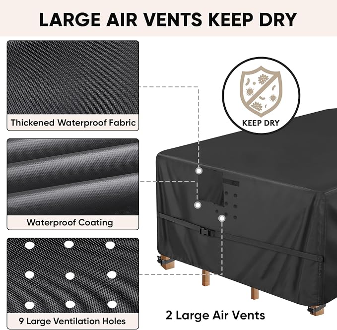 BALEINE Patio Furniture Covers, 108×82 Outdoor Furniture Cover Waterproof - Image 5