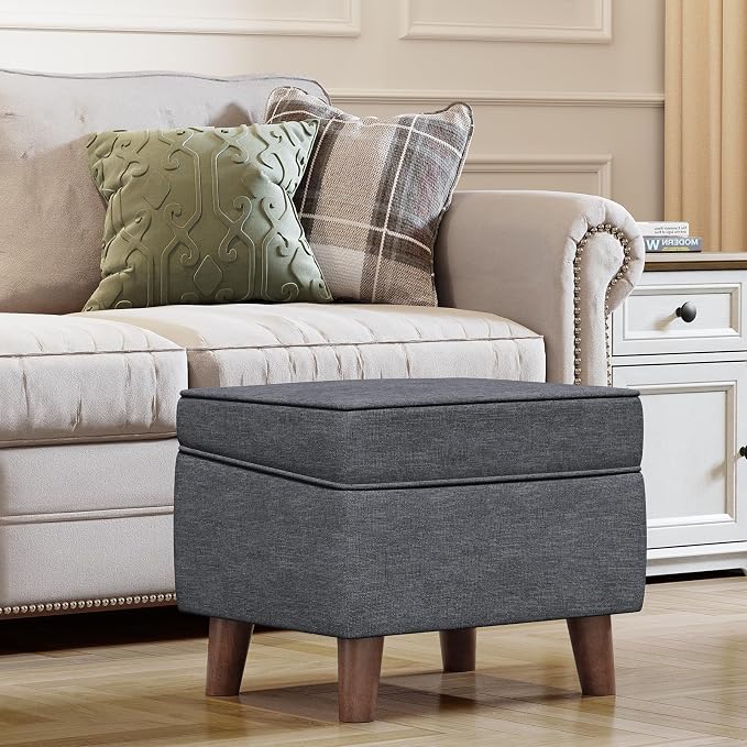 Storage Ottoman with Adjustable Cover, Soft Step Stool, Footrest and Seat - Image 2