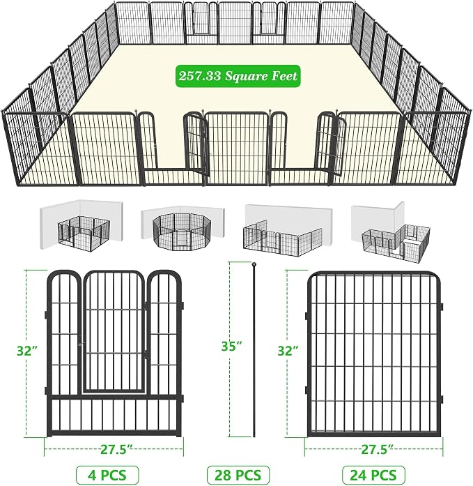 Garden Fence with Gate Metal Fencing Outdoor - Image 7