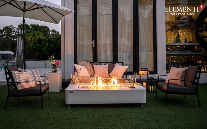 Elementi+ | Bundle Athens Gas Fire Pit | Concrete Body & Marble Porcelain Top | - Image 8