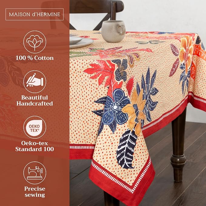 Maison d' Hermine Table Cloth Rectangle Table 100% Cotton 70 x 140 Inches Fall - Image 2