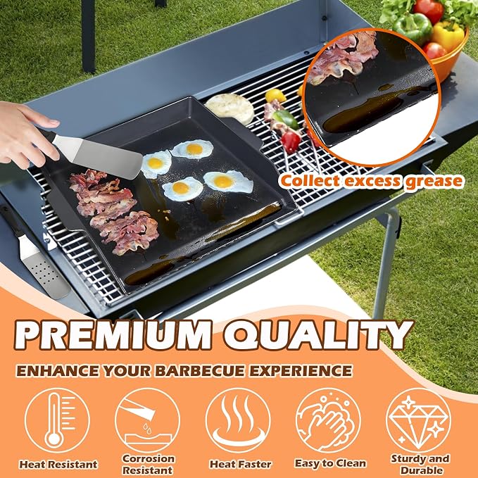 Universal Cast Iron Griddle 18.6" x 14", Pre-Seasoned Nonstick Flat Top Grill - Image 6