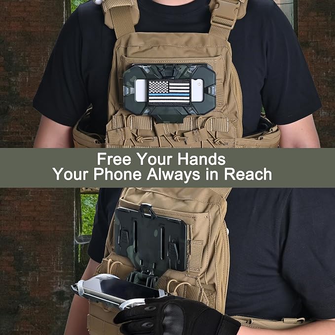 Tactical Plate Carrier Phone Mount, Universal Molle Phone Holder, Tactical - Image 7