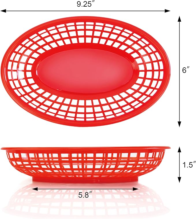 New Star Foodservice 44164 Fast Food Baskets, 9 1/4-Inch x 6-Inch Oval - Image 4