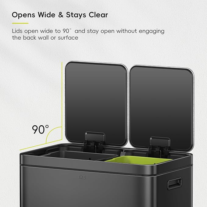 EKO Edison 8+8 Gallon Dual Trash Can - Image 6