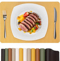Faux Leather Placemats Set of 6 – 17x12 Inch Vinyl Table Mats, Heat Resistant by PROMATTOO
