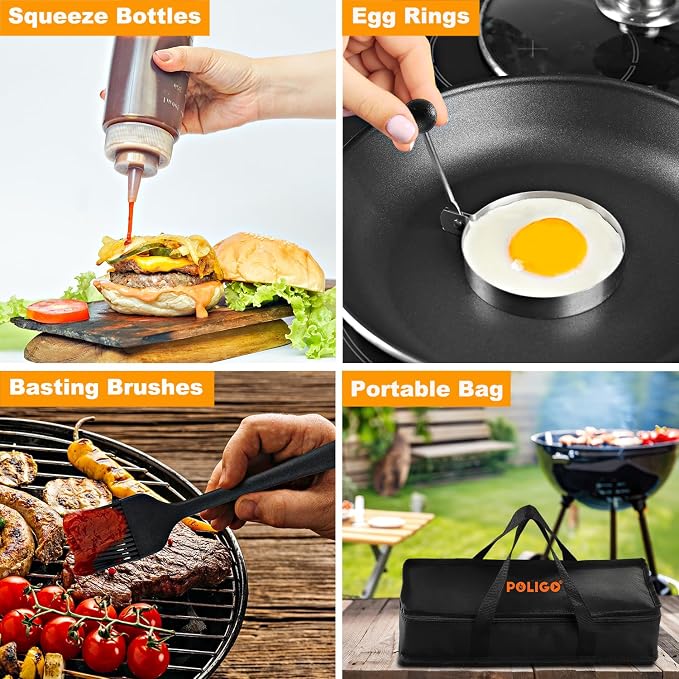 POLIGO 28PCS Griddle Accessories Kit, Flat Top Grill Accessories Set - Image 6