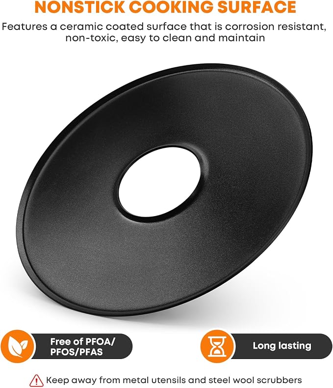 Stanbroil Round Griddle Insert for Weber 22" Kettle Charcoal Grill, Nonstick - Image 3