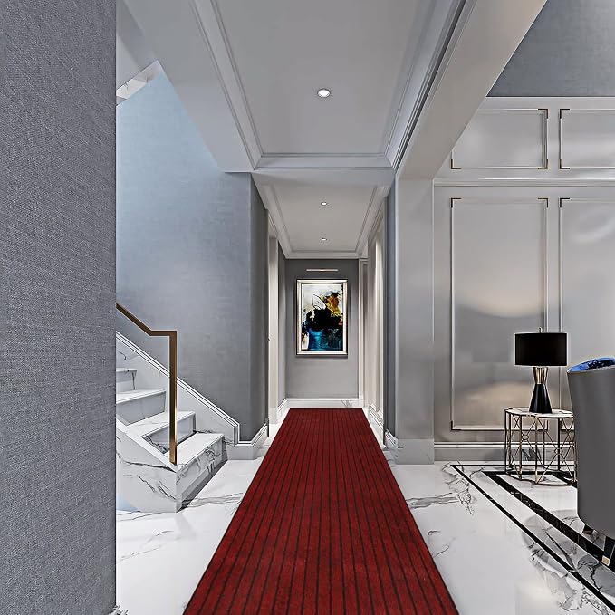 2' x 74' Runner Rugs with Rubber Backing, Indoor Outdoor Utility Carpet Runner - Image 9