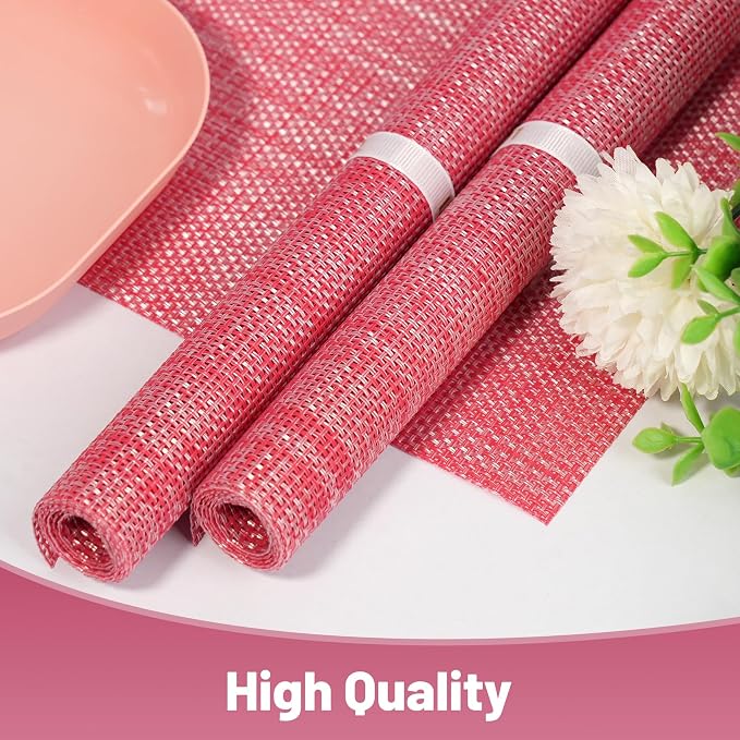 Placemats Set of 8，Christmas Decoration Non-Slip PVC Weave Table Mats Easy to - Image 6