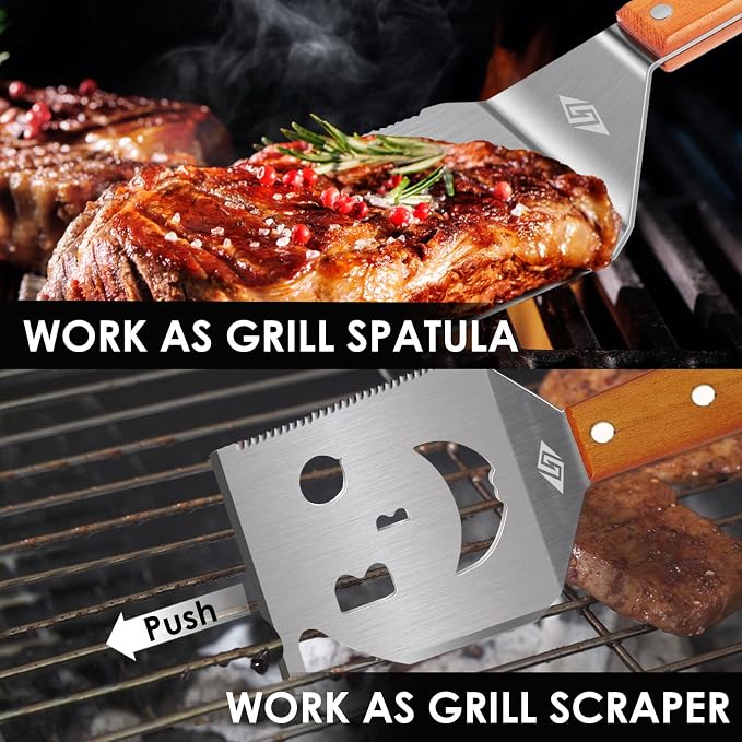 Heavy Duty BBQ Grill Tongs and Spatula - Image 5