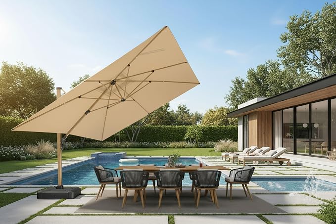 PURPLE LEAF 9 Pieces Patio Dining Set Wicker Outdoor Furniture Rectangular by PURPLELEAF