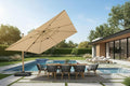 PURPLE LEAF 9 Pieces Patio Dining Set Wicker Outdoor Furniture Rectangular by PURPLELEAF