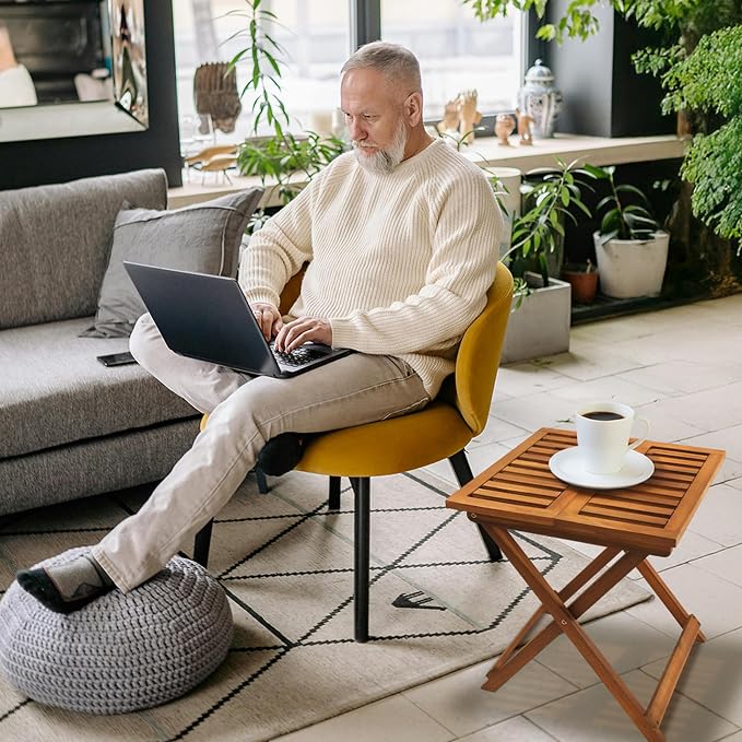 Folding Wooden Side Table – Premium Portable Foldable Table - Image 2