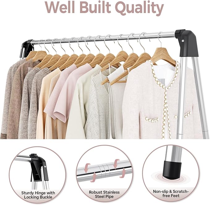 TOOLF Clothes Drying Rack Foldable, Laundry Drying Rack Stainless Steel - Image 3