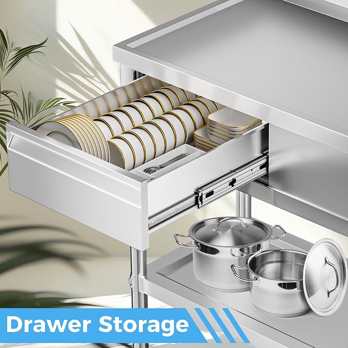304 Stainless Steel Utility Sink – Free Standing Single Bowl - Image 3