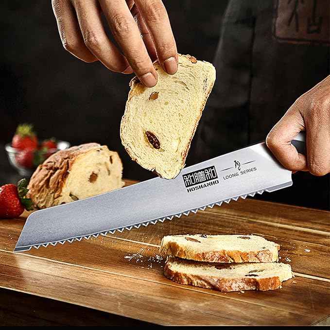 HOSHANHO Bread Knife 8 inch, Japanese High Carbon Stainless Steel Serrated - Image 5