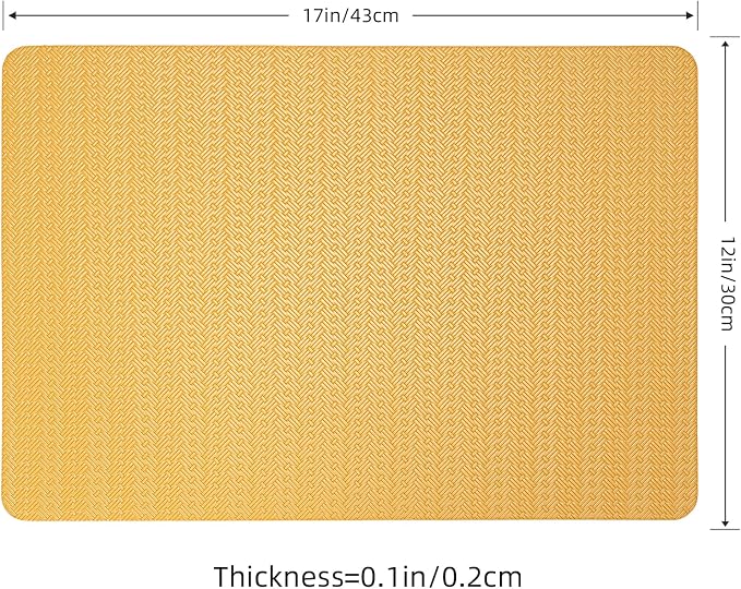 Faux Leather Placemats Set of 6 – 17x12 Inch Vinyl Table Mats, Heat Resistant - Image 6