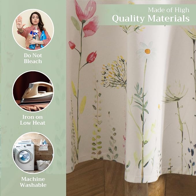 Maison d' Hermine Table Cloth Round Table 100% Cotton 63 Inches Tablecloth - Image 3