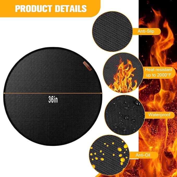 36" Fire Pit Mat for Solo Stove Mesa, Tabletop Fire Pit, Fireproof Mat for - Image 3