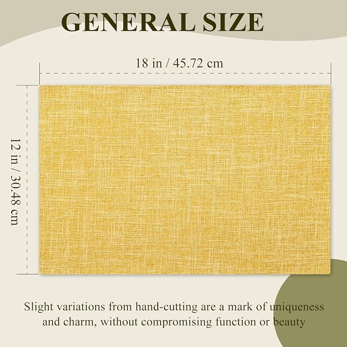 KXN Placemats Set of 4, Dual-Layer Thickened Faux Linen Table Mats, Heat - Image 6