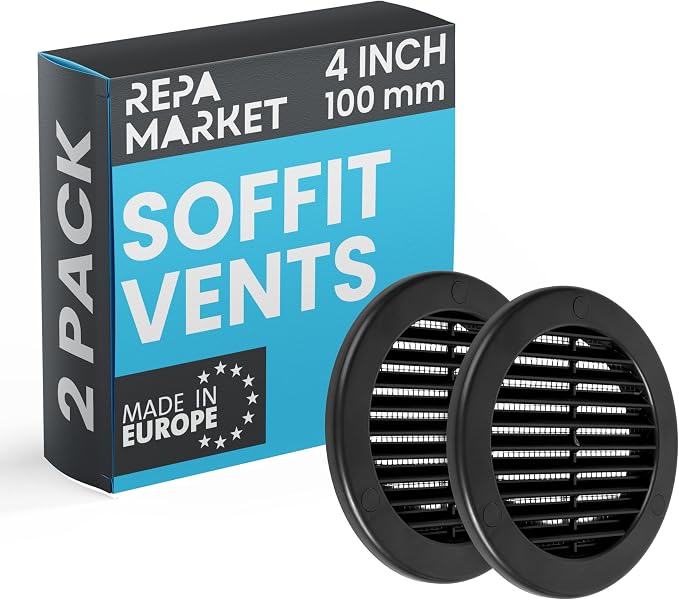 Repa Market 4 Inch Black Round Air Vent Cover by RepaMarket