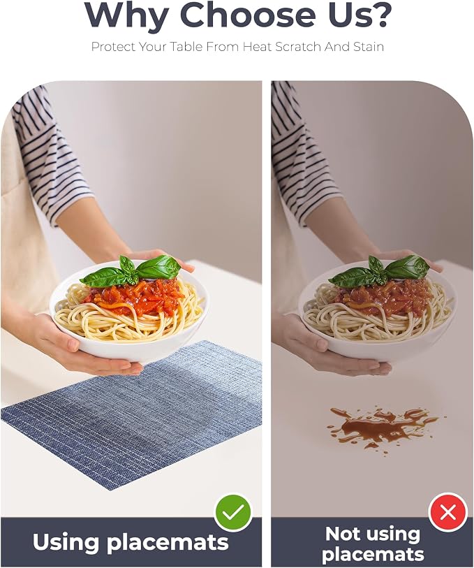 Leetaltree Gradient Blue Woven Placemats Set of 6 - Image 9