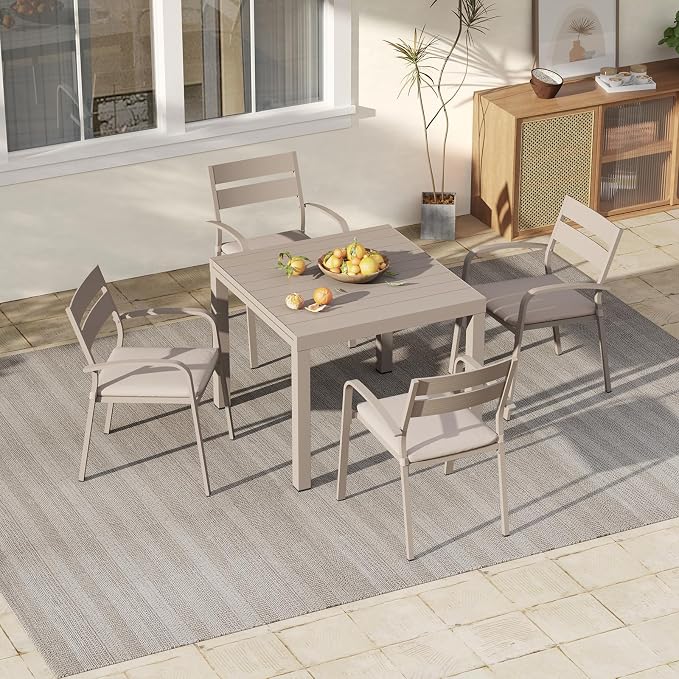 Soleil Jardin Aluminum Patio Extendable Dining Table, Adjustable Indoor Outdoor - Image 8