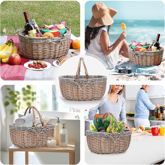 G GOOD GAIN Oval Picnic Basket - Image 7