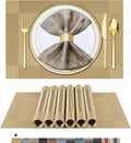 BETEAM Placemats Set of 6, Woven Vinyl Placemat by BETEAM