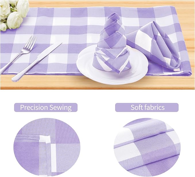 Buffalo Plaid Table Napkins Set of 50 Checkered Cloth Napkins 17x17 inch - Image 3
