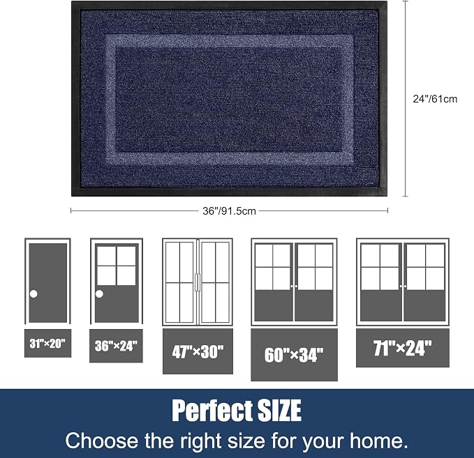 Large Front Door Mat Outside Entrance Indoor Doormat, Outdoor Door Mats - Image 2