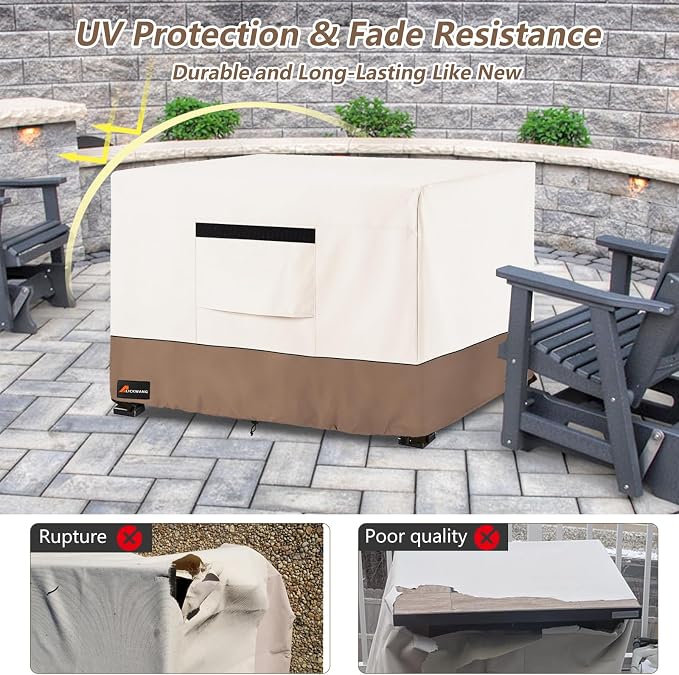 Fire Pit Cover Square, Outdoor Heavy Duty Durable 600D Tear-Resistant 100% - Image 5
