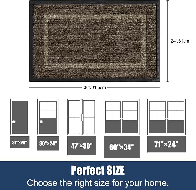 Large Front Door Mat Outside Entrance Indoor Doormat, Outdoor Door Mats - Image 2