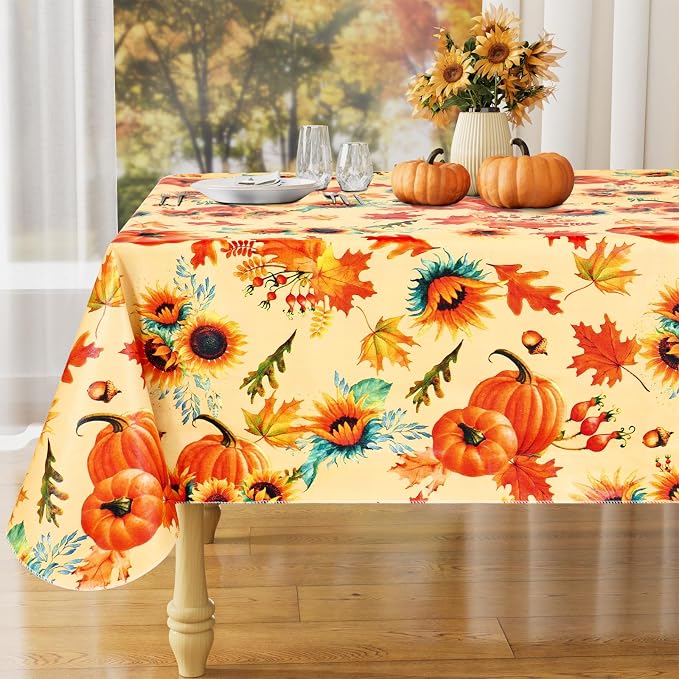 misaya Rectangle Waterproof Vinyl Table Cloth, Wipeable Tablecloth by misaya
