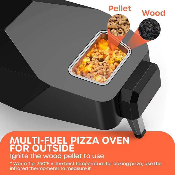 Outdoor Wood Pellet Pizza Oven – 12" Woodfire Pizza Stone Oven, Wood Fired - Image 2