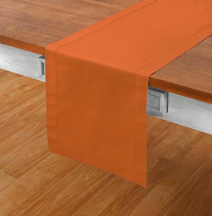 Solino Home Cotton Linen Pumpkin Table Runner 120 Inches Long - Image 2