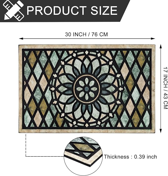 CHICHIC Welcome Door Mat 17x 30 Inch Front Doormat Outdoors - Image 3