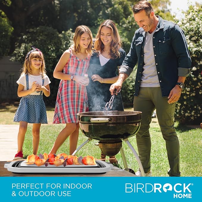 BIRDROCK HOME Collapsible Large BBQ Prep Tub w/Cutting Board, Portable Silicone - Image 7