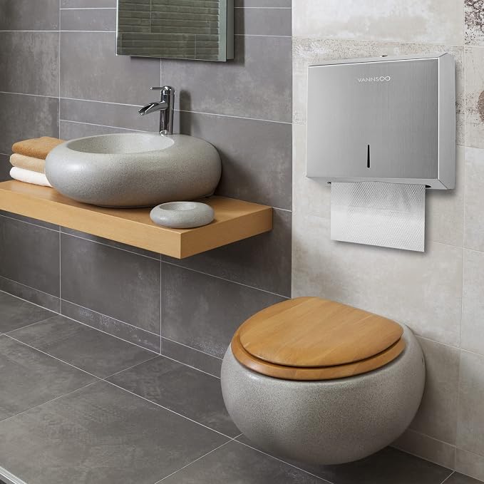 Commercial Paper Towel Dispenser Wall Mount Bathroom, 250 C Fold / 300 - Image 7