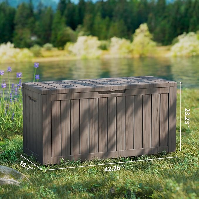 80 Gallon Outdoor Storage Box Waterproof, Resin Deck Boxes - Image 5