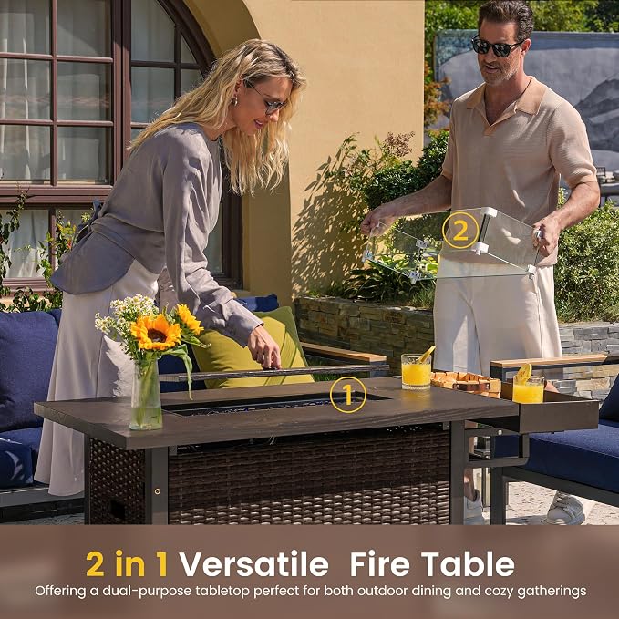 Sundale Outdoor 52 Inch Outdoor Fire Pit Table, 000 BTU Propane Fire Pits - Image 4