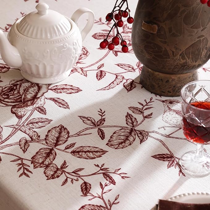 ISAENNE Designer Vintage Linen Table Cloth - Image 8